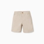 Short chino midi en popeline pour garçon, beige clair