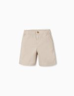 Short chino midi en popeline pour garçon, beige clair