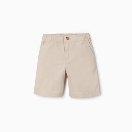 Short chino midi en popeline pour garçon, beige clair