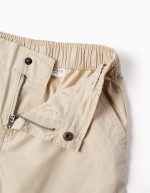 Short chino midi en popeline pour garçon, beige clair – Image 3