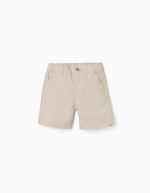 SHORT EN POPLINE BEIGE CLAIR
