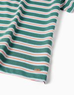 T-shirt en coton à rayures pour garçon, vert/orange/bleu/blanc – Image 3