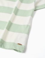 T-shirt en coton à rayures pour garçon, blanc/vert/bleu – Image 3