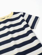 T-shirt en coton à rayures pour garçon, blanc/bleu foncé/jaune – Image 3