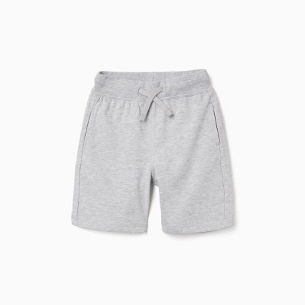 SHORT EN POLAIRE GRIS CLAIR