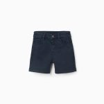SHORT EN TWILL BLEU FONCÉ