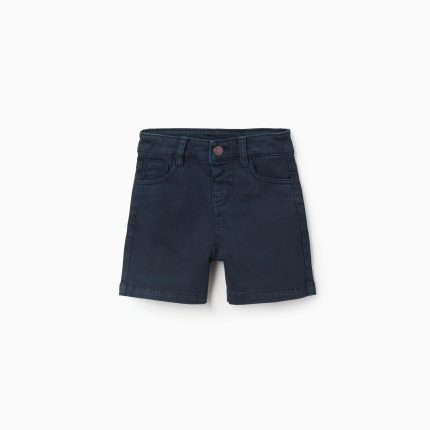 SHORT EN TWILL BLEU FONCÉ