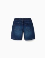 Short midi en jean à enfiler avec cordon pour garçon, bleu foncé – Image 2