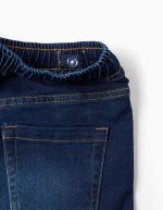 Short midi en jean à enfiler avec cordon pour garçon, bleu foncé – Image 3
