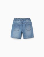 Short midi en jean à enfiler avec cordon pour garçon, bleu clair – Image 2