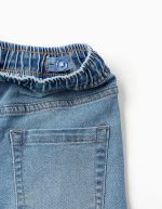 Short midi en jean à enfiler avec cordon pour garçon, bleu clair – Image 3