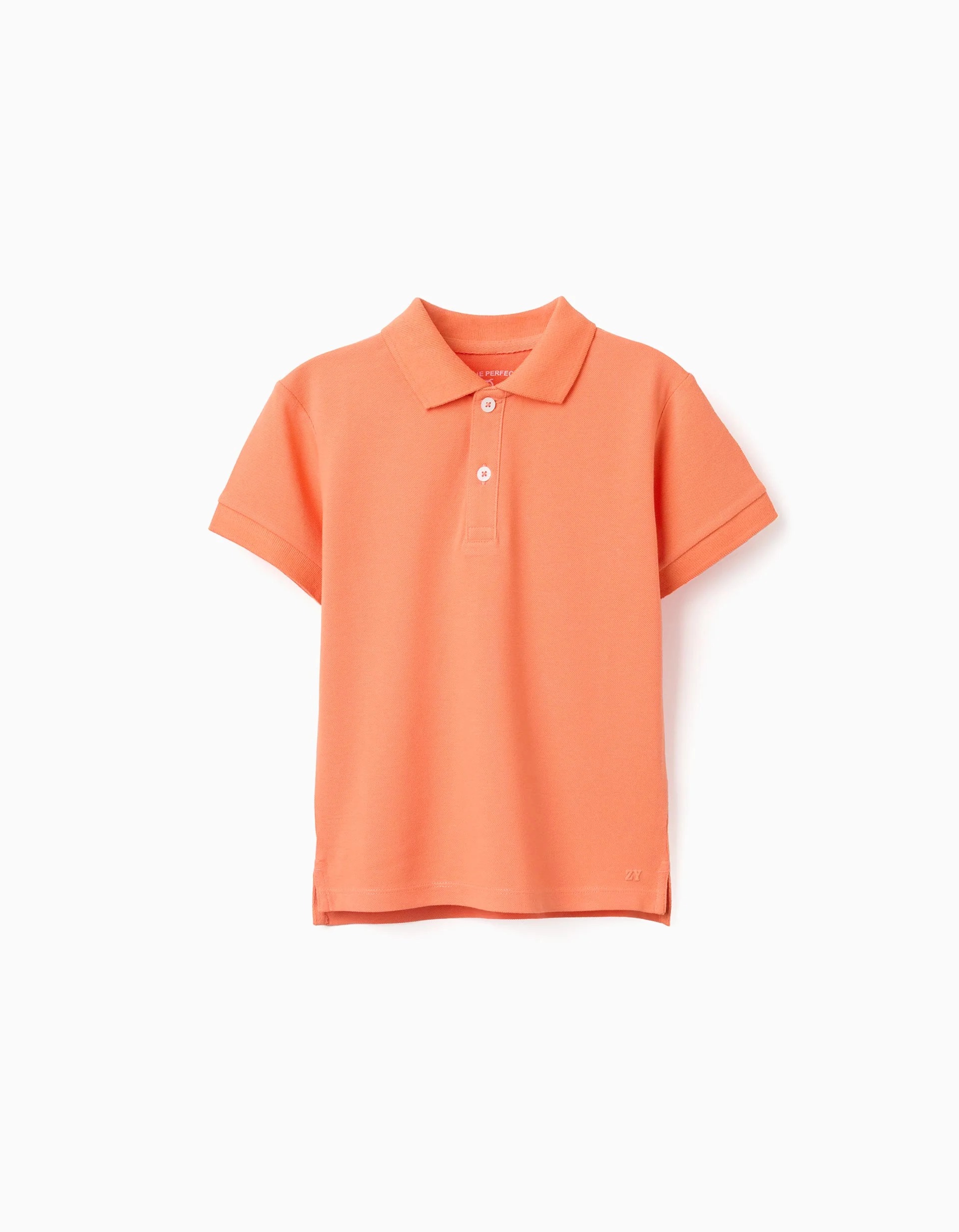 31078218012-0-1.jpg Polo en piqué de coton à manches courtes pour garçon, orange – Image 1