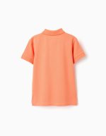 Polo en piqué de coton à manches courtes pour garçon, orange – Image 2