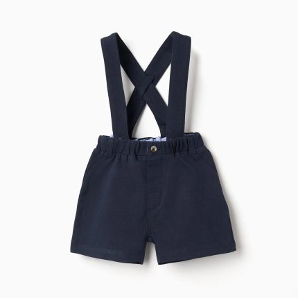 Short piqué suspendu bleu foncé