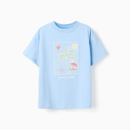 T-SHIRT SS JERSEY BLEU CLAIR