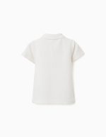 Polo en coton côtelé blanc pour bébé garçon – Image 2