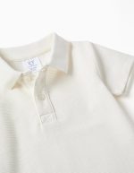 Polo en coton côtelé blanc pour bébé garçon – Image 3