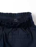 Short en popeline à taille haute plissée pour fille, bleu foncé – Image 3