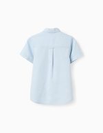 Chemise SS en lin bleu clair – Image 2
