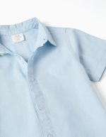 Chemise SS en lin bleu clair – Image 3