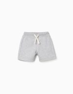 SHORT EN POLAIRE GRIS CLAIR