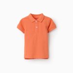 Chemise SS piquée orange foncé