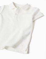 T-shirt en coton pour garçon, manches courtes, boutons, blanc – Image 3