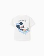 T-shirt en coton blanc à motifs Mickey pour bébé garçon – Image 2