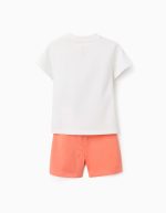T-shirt et short en coton imprimé Mickey pour bébé garçon, blanc/orange – Image 2