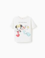 T-shirt en coton blanc à imprimé Minnie et Daisy pour bébé fille