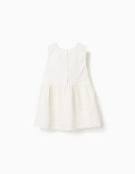 Blouse sans manches en coton brodée anglaise pour fille, beige clair – Image 2