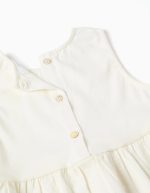 Blouse sans manches en coton brodée anglaise pour fille, beige clair – Image 3
