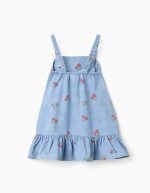Robe en jean sans manches à motif Minnie pour bébé fille, bleu clair – Image 2