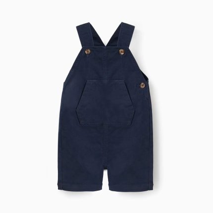 Salopette en sergé à poches pour bébé garçon, bleu foncé