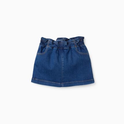 Jupe en jean bleue à taille haute et poches pour bébé fille