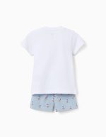 Pyjama en coton à manches courtes avec Mickey pour bébé garçon, blanc/bleu – Image 2