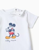 Pyjama en coton à manches courtes avec Mickey pour bébé garçon, blanc/bleu – Image 3