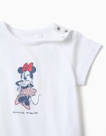 Pyjama en coton à manches courtes avec Minnie pour bébé fille, blanc/rose – Image 3