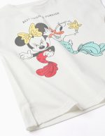 T-shirt en coton blanc à imprimé Minnie et Daisy pour filles – Image 3