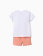 Pyjama en coton à motif alligator pour bébé garçon, blanc/orange – Image 2