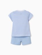 Pyjama en coton à motif alligator pour bébé garçon, blanc/bleu – Image 2