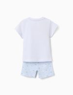 Pyjama en coton à manches courtes avec imprimé alligator pour bébé garçon, blanc – Image 2