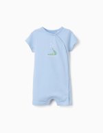 Grenouillère en coton à imprimé crocodile pour nouveau-né et bébé garçon, bleue