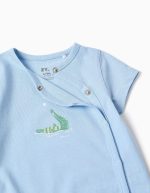 Grenouillère en coton à imprimé crocodile pour nouveau-né et bébé garçon, bleue – Image 3