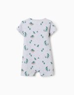 Grenouillère côtelée à motif alligator pour nouveau-né et bébé garçon, grise – Image 2