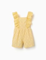 Combinaison en coton jaune avec broderies et volants B&S pour filles