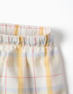 Short en coton à carreaux avec cordon de serrage B&S pour filles, blanc/jaune/bleu/rouge – Image 3