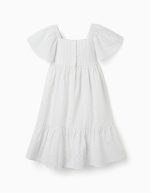Robe en coton rayé doublée B&S pour filles, blanc/jaune/bleu – Image 2