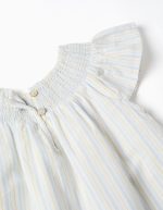 Robe et bloomer en coton rayé B&S pour bébé fille, blanc/jaune/bleu – Image 3