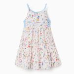 Robe à bretelles en coton à imprimé Carolina Celas x Zippy pour fille, blanc